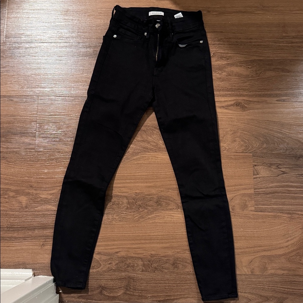 Good American Good Legs Crop Black Denim Skinny Jeans - Picture 4 of 4